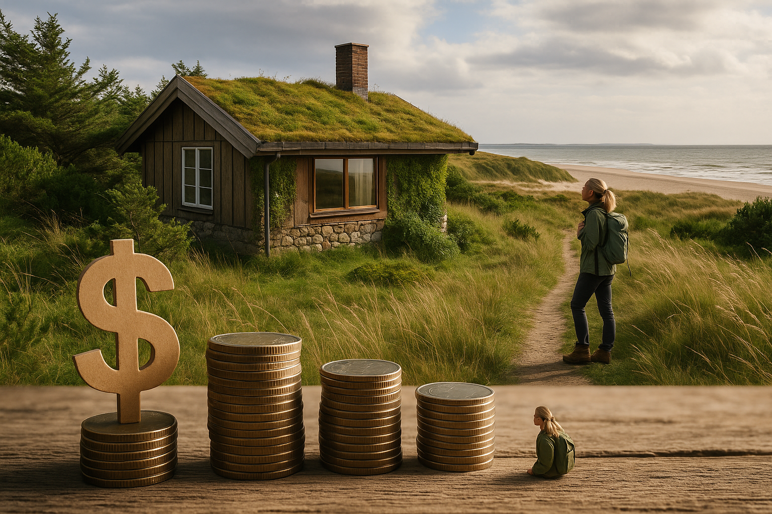 bæredygtig overnatning fanø - Illustration