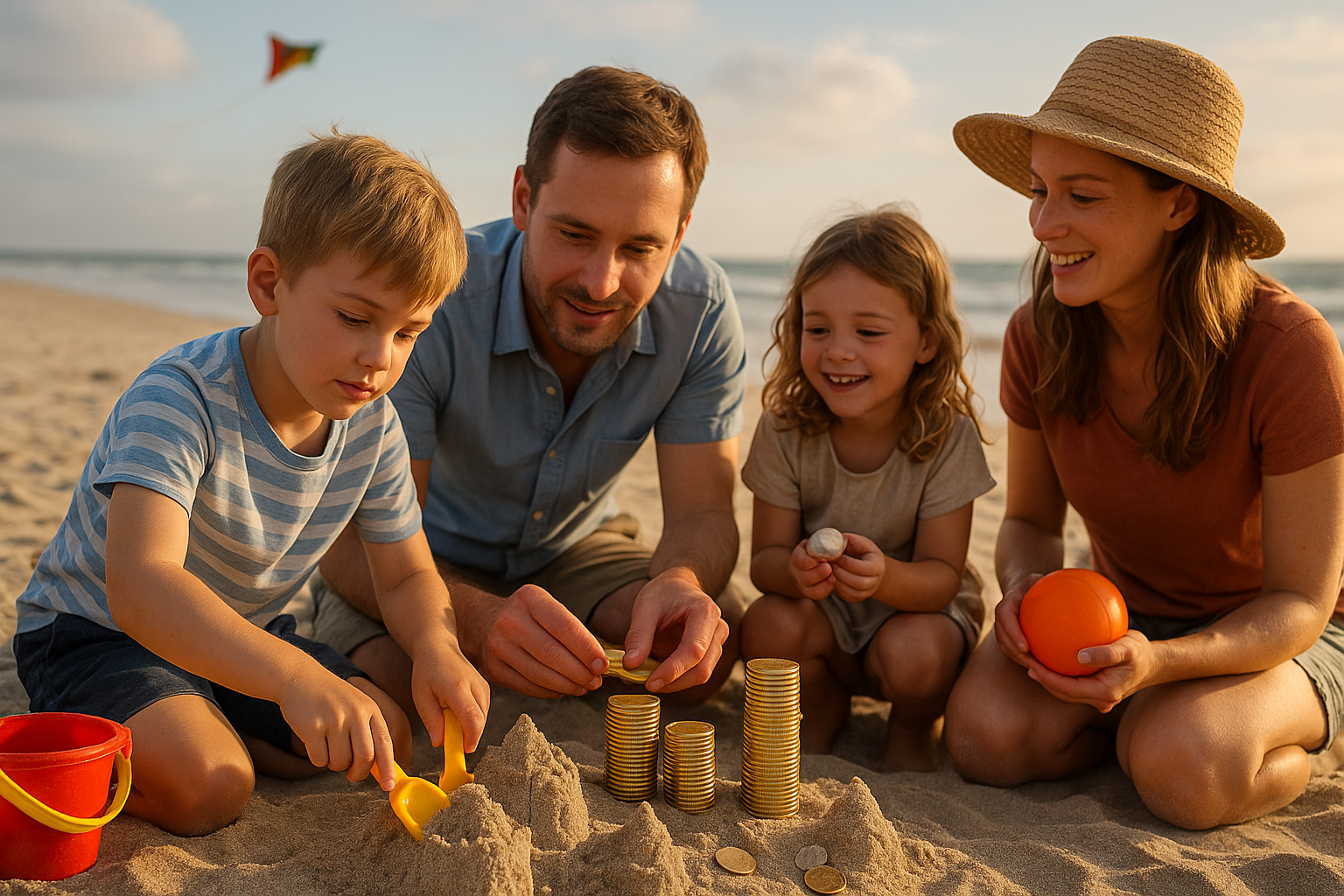 strandlege for børn fanø - Illustration